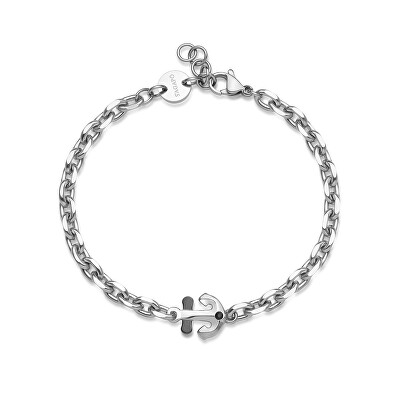 S'Agapõ - Ocelový náramek pro muže Kotva se zirkonem Nautika SNK19