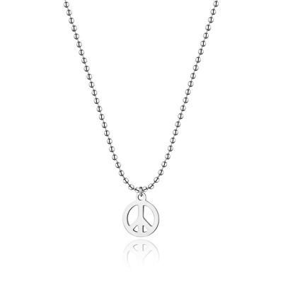 S'Agapõ - Originální ocelový náhrdelník Peace Smile SSM002