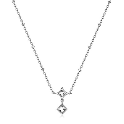 S'Agapõ - Oslnivý ocelový náhrdelník s krystaly Luce SCE46
