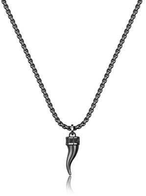 S'Agapõ - Pánsky oceľový náhrdelník so zirkónmi Cornicello Rogue SRG38