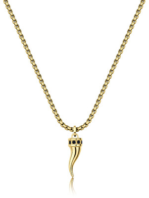 S'Agapõ - Pánsky oceľový náhrdelník so zirkónmi Cornicello Rogue SRG39