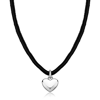 S'Agapõ - Působivý náhrdelník s ocelovým přívěskem Srdce Click SCK278