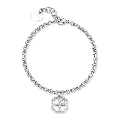 S'Agapõ - Půvabný ocelový náramek Čtyřlístek Lucky Light SKT45