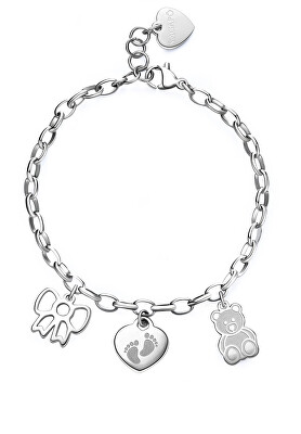 S'Agapõ - Půvabný ocelový náramek Narození miminka Happy SHAR15