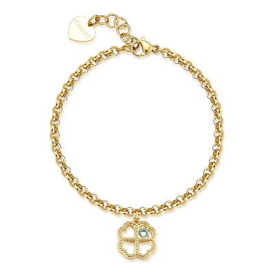 S'Agapõ - Půvabný pozlacený náramek Čtyřlístek Lucky Light SKT46