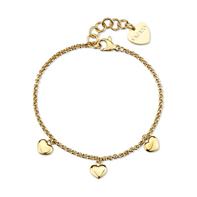 S'Agapõ - Romantický pozlacený náramek se srdíčky Aurora SAR65
