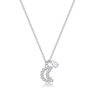 S'Agapõ - Slušivý náhrdelník s přívěskem měsíce Twinkle SWN07
