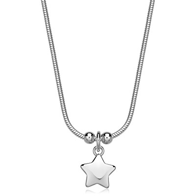 S'Agapõ - Slušivý ocelový náhrdelník Hvězda Click SCK280