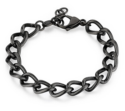S'Agapõ - Stylový černý náramek z oceli Ripple SRP60
