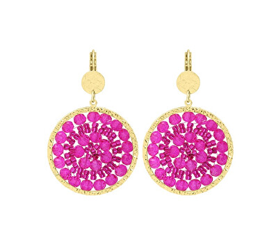 Sàntibé - Aranyozott fülbevaló Fuchsia Mini Solène MINI SOL-FUCH-BO