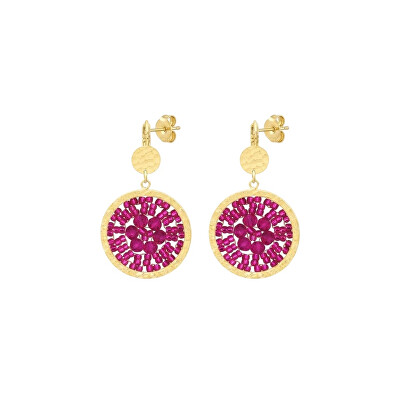 Sàntibé - Aranyozott fülbevaló Fuchsia Mini Solène MINI SOL-FUCH-BO