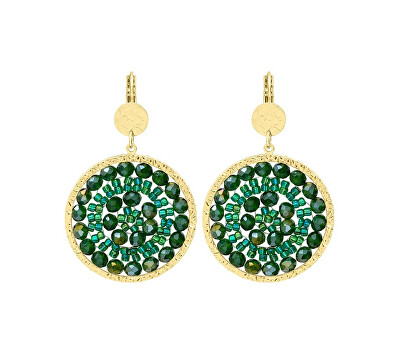 Sàntibé - Pozlacené náušnice Oasis Green Mini Solène MINI SOL-OASI-BO