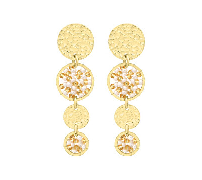 Sàntibé - Stylové visací náušnice Blanc Doré Mini Lupin MINI LUP-BLAN-BO-2