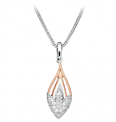 Silver Cat - Elegantní bicolor náhrdelník se zirkony SC360