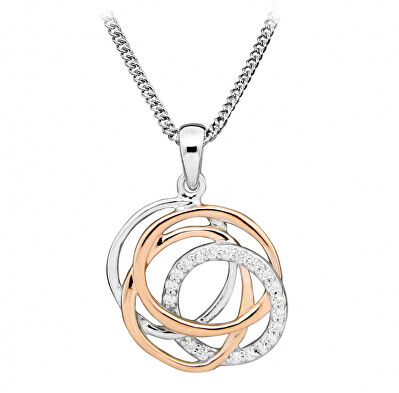 Silver Cat - Stylový bicolor náhrdelník se zirkony SC406