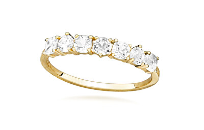 Silver Cat - Elegantní pozlacený prsten s kubickými zirkony SC640