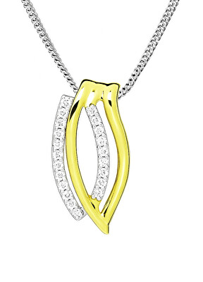 Silver Cat - Elegantní stříbrný náhrdelník se zirkony Bicolor SC599 (řetízek, přívěsek)