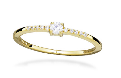 Silver Cat - Krásný pozlacený prsten s kubickými zirkony SC553