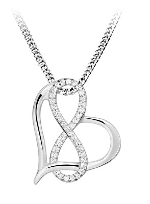Silver Cat - Něžný stříbrný náhrdelník se zirkony SC488 (řetízek, přívěsek)