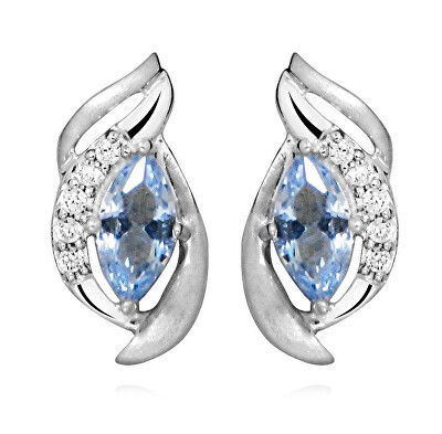 Silver Cat - Půvabné stříbrné náušnice s modrým syntetickým spinelem SC460