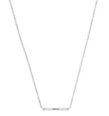 Silver Cat - Minimalistický stříbrný náhrdelník s kubickými zirkony SC510