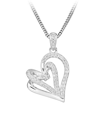 Silver Cat - Stříbrný náhrdelník se srdíčkem Love & Infinity SC603 (řetízek, přívěsek)