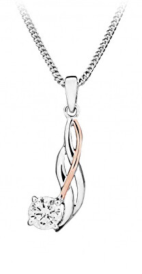 Silver Cat - Elegantní bicolor náhrdelník s kubickým zirkonem SC453 (řetízek, přívěsek)