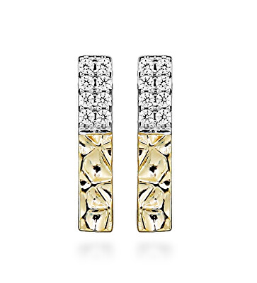 Silver Cat - Jedinečné pozlacené náušnice s kubickými zirkony SC529