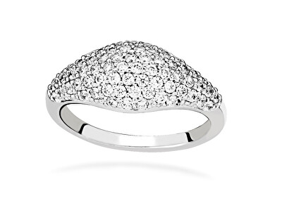 Silver Cat - Třpytivý stříbrný prsten s kubickými zirkony Beauty SC641