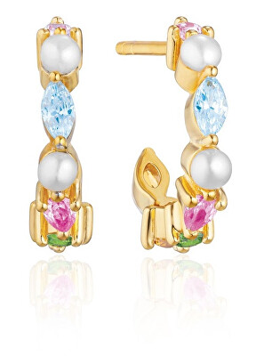 Sif Jakobs - Okouzlující pozlacené náušnice s perlami Adria SJ-E12234-PXCZ-YG