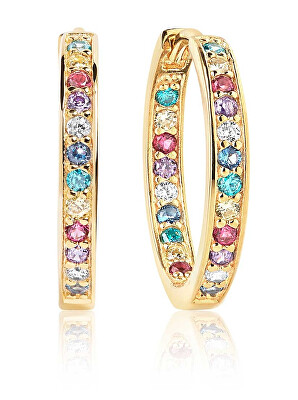 Sif Jakobs - Půvabné kruhové náušnice s kubickými zirkony Corte SJ-E1540-XCZ(YG)