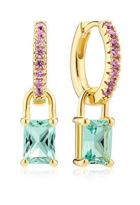 Sif Jakobs - Slušivé kruhové náušnice se zirkony Roccanova SJ-E42253-TQPK-YG