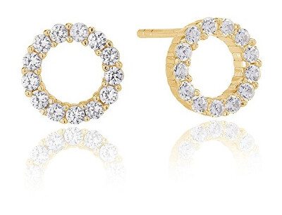 Sif Jakobs - Slušivé pozlacené náušnice s kubickými zirkony Biella SJ-E337-CZ(YG)