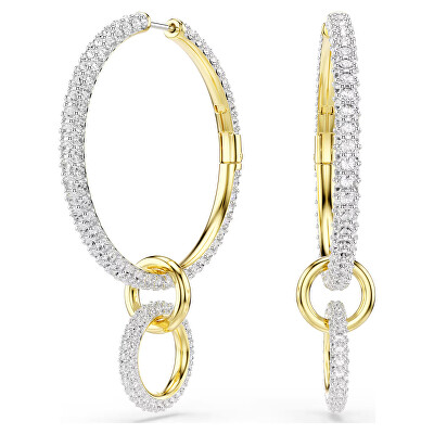 Swarovski - Csillogó aranyozott 2 az 1-ben fülbevaló Dextera 5738201