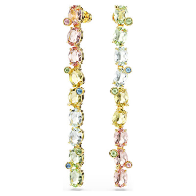 Swarovski - Dlouhé asymetrické náušnice s barevnými krystaly Gema 5705809