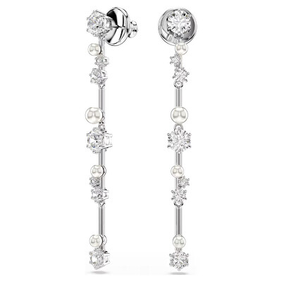 Swarovski - Dlouhé náušnice se zirkony a křišťálovými perlami Constella 5705614