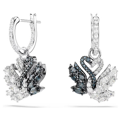 Swarovski - Ikonické visací náušnice 2v1 Swan 5705728