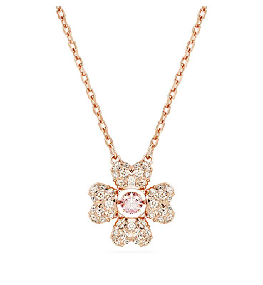 Swarovski - 2. JAKOST -  Krásný bronzový náhrdelník Čtyřlístek s krystaly Idyllia 5674211