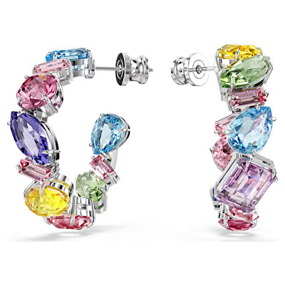 Swarovski - Kruhové náušnice s barevnými krystaly Gema 5692412
