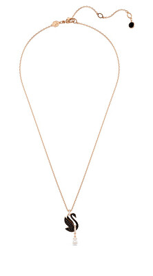 Swarovski - Luxusní bronzový náhrdelník s krystaly Iconic Swan 5678045