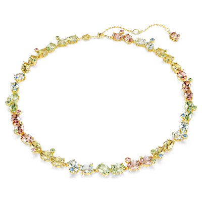 Swarovski - Blyštivý pozlacený náhrdelník s barevnými krystaly Tennis Gema 5714836