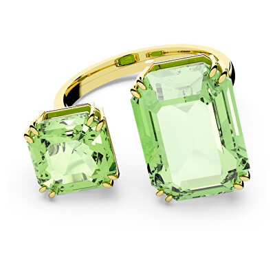 Swarovski - Luxusní otevřený prsten se zelenými křišťály Millenia 5619626