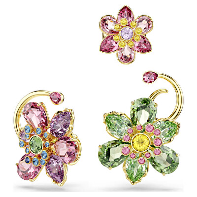 Swarovski - Luxusní pozlacená sada asymetrických náušnic Idyllia 5709026