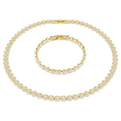 Swarovski - Luxusní pozlacená sada šperků s krystaly Angelic 5720506 (náramek, náhrdelník)