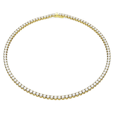 Swarovski - Luxusní pozlacený náhrdelník s čirými zirkony Matrix Tennis 5681795