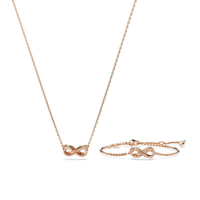 Swarovski - Luxusní sada bronzových šperků s křišťály Hyperbola 5682483 (náramek, náhrdelník)
