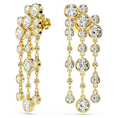 Swarovski - Luxusní pozlacené dlouhé náušnice s křištály Imber 5680093