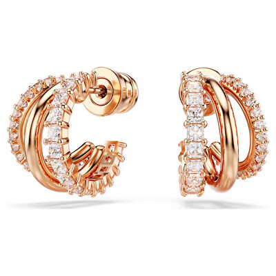 Swarovski - Moderní bronzové kruhy se zirkony Hyperbola 5698702