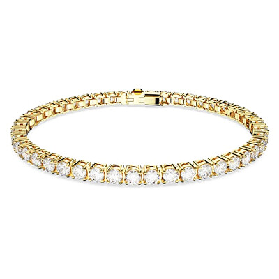 Swarovski - Nadčasový pozlacený náramek se zirkony Matrix Tennis 5657662
