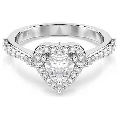 Swarovski - Něžný prsten Srdce se zirkony a krystaly Una Angelic 5744048